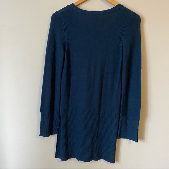 Free People women’s blue Crisscross V-Neck Tunic Sweater - Size extra small XS - Picture 4 of 12
